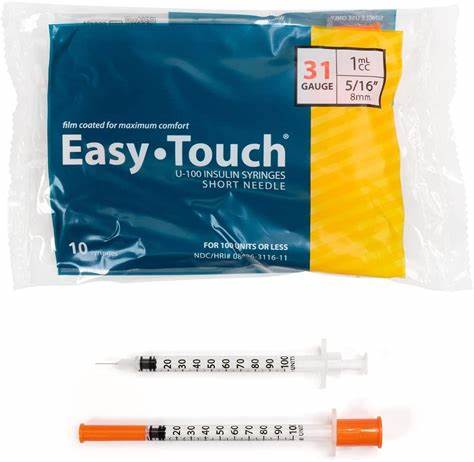 [3332704] EasyTouch® U-100 Insulin Syringe w/ Pen Needle - 31G, 5/16", 1cc