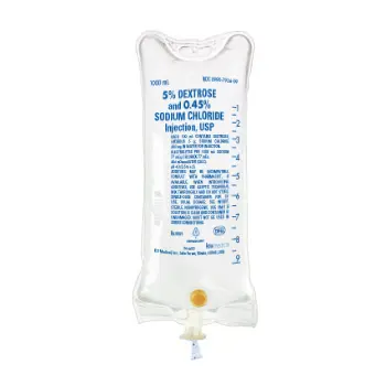 [1142824] ICU 5% Dextrose and 0.45% Sodium Chloride Injection, 1000mL, USP